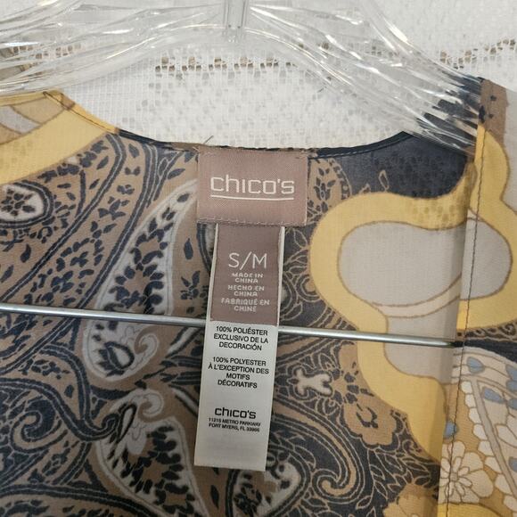 Chicos Small Medium Floral Sheer Coverup Shawl Fringe Festival Colorful Flowy - Picture 3 of 10